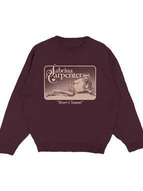 Sabrina Carpenter Short n’ Sweet Maroon Crewneck Sweatshirt